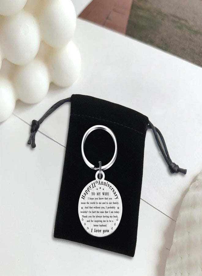 TANWIH 11th Wedding Anniversary Keychain Gifts for Wife, Best Wife Since 2014, 11 Year Anniversary Decoration for Her, 11 Yr Anniversary - Image 5